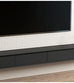 Générique Meuble TV sur Pied, Meuble TV Universel au Sol, Hauteur réglable, Meuble TV Flottant Moderne avec tiroirs de Rangement, étagère TV Murale pour Centre de Divertissement à Domicile (Noir 180