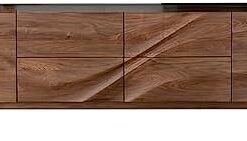 Meuble TV rétro créatif pour Salon avec 4 tiroirs et 2 Portes de casier, Buffet de Salon, Meuble de Rangement pour Chambre à Coucher, Centre de Divertissement TV avec Rangement