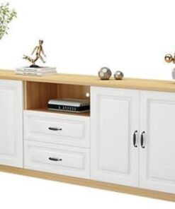 Générique Meuble TV en Bois Massif, Meuble TV Moderne et Simple, pour Salon, Chambre à Coucher, Rangement européen, Meuble Haut Multifonctionnel, B-140cm