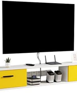 Générique Meuble TV Flottant Étagère Murale Centre de Divertissement Meuble TV Flottant avec Porte et unité de Rangement Console Audio/vidéo Console multimédia (Couleur : B, Taille : 100x23x22cm)