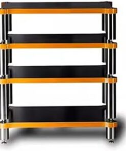 Étagère audio en bois massif à 4 niveaux - Rangement robuste et élégant pour tourne-disques, équipements hi-fi et supports multimédias - Idéal pour l'installation audio à domicile et l'organ