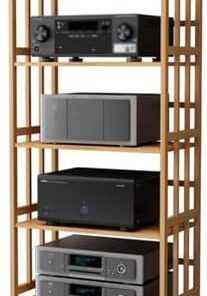 Générique Armoires stéréo, armoires multimédia, Support multimédia d'angle, Support Audio, pour Salon/Chambre/Ferme (5 Couches)