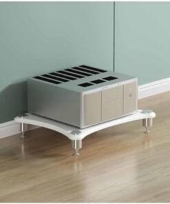 Générique Meuble multimédia AV, Tour Audio, Meuble TV d'angle, Supports stéréo Modernes, Support pour Composants Audio pour Salon, Jeux et Salle d'enregistrement (Blanc, 23,6 x 18,9 x 24,4 Pouces)