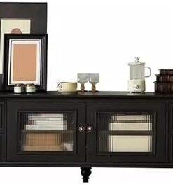 Meuble TV flottant, meuble TV flottant, meuble de rangement pour salon, meuble TV, meuble TV avec espace de rangement, support multimédia, grand banc de rangement pour TV (noir, 180 x 40 x 5