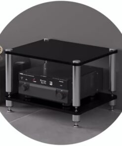 Étagère HiFi AV - Support pour Tourne-Disque, Meuble Audio avec Pieds amortisseurs - Support pour Composants Audio et vidéo
