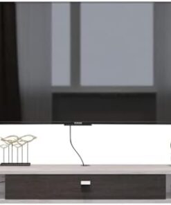 Meuble TV Flottant à Fixation Murale, Console multimédia en Bois, Centre de Divertissement, Meuble Flottant sous la télévision, clapier de Rangement pour Salon, Chambre à Coucher, Bureau (GR