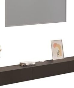 Générique Support TV Flottant Mural, Supports TV en Bois pour Salon, Centre de Divertissement, Meuble TV, Console TV Flottante (Couleur : Noir, Taille : 160 cm/63 Pouces)