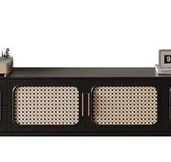 Meuble TV Farmhouse pour téléviseurs jusqu'à 75'', Centre de Divertissement en Bois Rustique avec tiroir de Rangement, Console multimédia de Salon Moderne pour Meubles de Chambre, A, 160 cm
