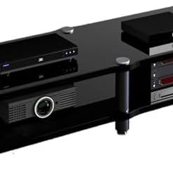 Étagère AV robuste pour amplificateur stéréo, accessoires TV, lecteur DVD, composant stéréo domestique, support TV d'angle noir