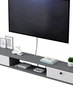 Meuble TV Flottant Unité D'étagère De Rangement pour Meuble TV Flottant Fixé Au Mur,Composant D'armoire De Centre De Divertissement,pour Routeur De Boîtier De Câble De Console Audio/vidéo