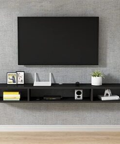 Générique Meuble TV Flottant, étagère Murale, Console TV Suspendue, composant d'armoire de Centre de Divertissement pour Salon Chambre (Couleur : Couleur Bois, Taille : 140x24x20cm)