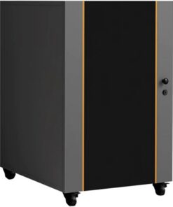 Rack Audio en Bois, Meuble Hi FI Mobile, Meuble Rack Audio avec Étagères Réglables, Meuble Audio Vidéo avec Serrure De Porte, Gestion des Câbles Et Conception Respirante(Gray,3-Tier)