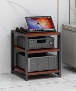 Support Hi-FI en Bois à 3 Niveaux réglable AVRack pour Lecteur CD et Meuble sur Pied - Design Moderne