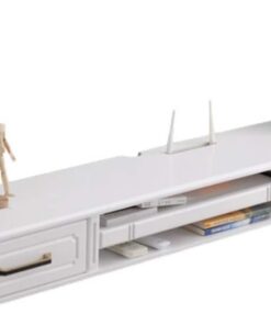Meuble TV flottant, console multimédia murale, console de divertissement multimédia flottante, grande capacité, peut stocker des routeurs, des lecteurs multimédias, etc., convient pour le salon, la
