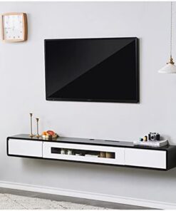 Console TV Flottante fixée au Mur sous Le Meuble TV Console TV Flottante Meuble de Divertissement avec tiroirs et Rangement pour Salon Chambre Salle multimédia (Couleur : G, Taille : 140x24x