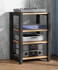 Armoire Rack pour équipement Audio, Support multimédia AV à 5, 4, 3 ou 2 Niveaux, Tour Audio-vidéo avec Pieds antidérapants, Support d'imprimante Vertical (D, 85 cm (33,5 po) de Hauteur)