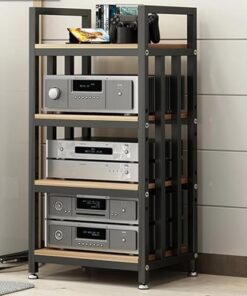 Supports de Stockage multimédia Mobiles Support multimédia Rack HiFi Armoire de Composants Audio Support de Jeu Support Audio sur Pied Facile à Assembler pour Salon Salle de Jeux Salle d'enr