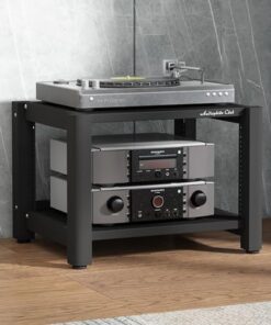 Armoire Rack pour équipement Audio, Support multimédia AV à 5, 4, 3 ou 2 Niveaux, Tour Audio-vidéo avec Pieds antidérapants, Support d'imprimante Vertical (A, 40 cm (15,7 po) de Hauteur)