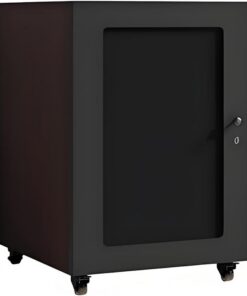 Meuble HiFi à 1/2/3/4 Niveaux, Meuble Rack Audio et étagère for Composants, avec Portes en Verre, Rack Audio et Armoire stéréo for Salon, Jeux, Salle d'enregistrement(22.8"x23.6"x24.8")