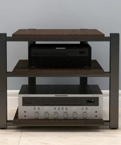 Étagère HiFi 4 Niveaux, Meuble Audio Ouvert, Meuble Audio/vidéo au Sol, Meuble pour amplificateur de Puissance, pour la Maison