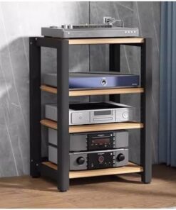 Support stéréo robuste à 2/3/4/5 niveaux avec rangement pour console de jeu, support de composants audio et vidéo, support multimédia pour chambre à coucher, salon, étagères ouvertes pour am