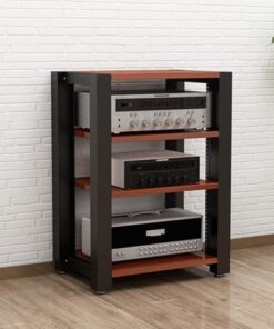 Support multimédia AV, Armoire stéréo, Armoire de Rangement multimédia, étagère d'angle de Support multimédia AV à 4 Niveaux, Support de Rack Audio-vidéo, pour réunion, Salon, Salle d'enregi