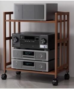 Petite armoire de support multimédia audio vidéo, meuble stéréo mobile pour salon, bureau à domicile, unité de stockage de composants de salle de réunion, console de jeu, lecteurs CD, récept