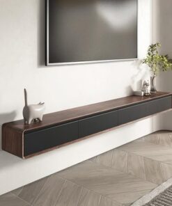 Centre de console multimédia de divertissement, étagères murales en bois, meuble TV flottant pour chambre à coucher avec tiroirs, meuble TV flottant pour salon, grand meuble de rangement pou