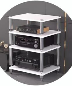 Étagère HiFi, Meuble Audio/vidéo, Meuble pour Tourne-Disque, Meuble Audio avec Pieds amortisseurs