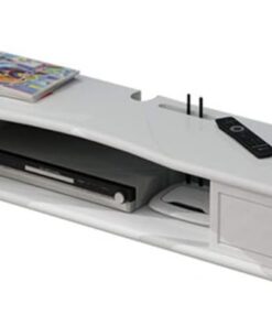 Meuble TV flottant, console multimédia murale, console de divertissement multimédia flottante, grande capacité, peut stocker des routeurs, des lecteurs multimédias, etc., convient pour le salon, la