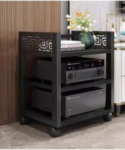 Supports stéréo pour salon/petits espaces/chambre à coucher sur roulettes, haut-parleurs/lecteur DVD/woofer, meuble de rangement multimédia à 3, 4 et 5 niveaux, supports de composants stéréo
