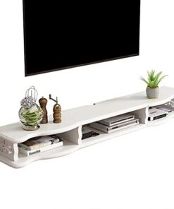 Étagère Murale pour téléviseur, Meuble TV Flottant, composant d'armoire de Centre de Divertissement, pour Console Audio/vidéo, décodeur, routeur (Taille : 120 x 24 x 16 cm)