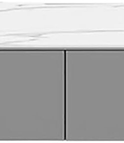 Meuble TV Flottant À Fixation Murale Support De Télévision Support Tv Pour Console Multimédia Murale En Bois Étagère TV Murale Avec 2 Tiroirs Avec Grand Espace Avec Trou Pour Câble Pour Le Salon LED(G