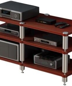Étagère audio, meuble pour lecteur de disques, étagère audio-vidéo, support stéréo, tour de rangement multimédia pour jeux, centre de divertissement avec étagères, pour lecteurs DVD, console