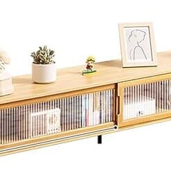 Générique Meuble TV Centre de Divertissement Moderne avec Rangement, poignée de Porte pour Console multimédia, Salon en Bois, mobilier de Bureau (120 cm/47 Pouces)