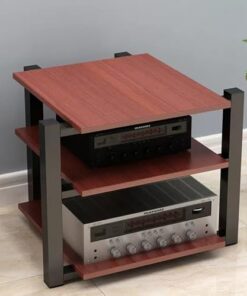 Étagère HiFi 4 Niveaux, Meuble Audio Ouvert, Meuble Audio/vidéo au Sol, Meuble pour amplificateur de Puissance, pour la Maison