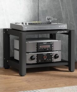 Meuble Rack stéréo pour Le Stockage Audio et multimédia – Support d'étagère Audio-vidéo Noir pour systèmes et Composants stéréo – Meuble Support multimédia AV