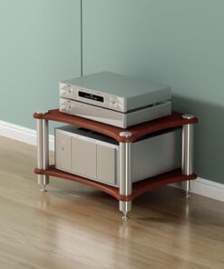 Étagère audio/support stéréo, étagère multimédia, support de console de jeu, étagère d'angle pour projecteur, PS5, lecteur DVD, console de jeu, boîte de câbles.
