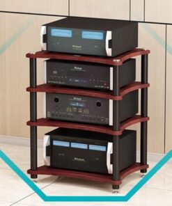 Meuble de Rangement AV 1/2/3/4 Niveaux, Support HiFi, Support multimédia, Support stéréo, Tour Audio, Meuble TV en Bois, Support multimédia pour Composants AV, pour la Maison et Le Bureau