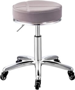 Bar Chair Tabourets de comptoir Mignons avec Rembourrage de siège Plus épais, Tabouret pivotant à roulettes sur 5 Roues, Tabouret Facial pour Salon de Massage, Spa, Hauteur réglable en Cuir PU,