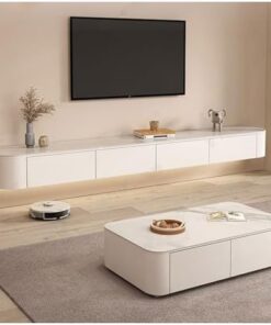 Générique Étagères TV flottantes de Grande Taille, Meuble TV Mural, étagère de Divertissement pour Console, Rangement sous TV, Meuble de Rangement Suspendu Moderne pour Le Salon (200 cm)