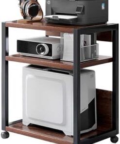 Meuble de Rangement multimédia, Support multimédia AV à 2/3 Niveaux, Support de Rack Audio-vidéo, Rangement pour composant stéréo de Divertissement, Parfait pour Les lecteurs DVD, Console de