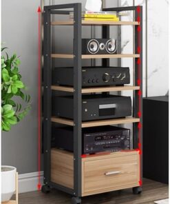 Meuble stéréo Domestique avec tiroir et roulettes Support multimédia Audio vidéo à 3/4/5 Niveaux