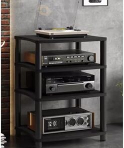 Étagères à 4 niveaux pour support audio et vidéo, système de rack stéréo autonome pour la maison, support d'équipement audio ouvert, supports Hifi, organisateur de composants stéréo de diver