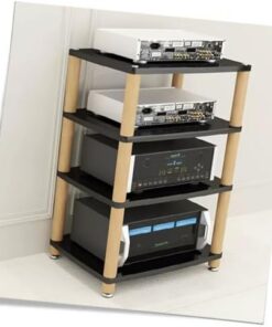 Support Audio vidéo, étagère de Rangement multimédia en Bois, Support d'angle pour Lecteur multimédia AV, étagères, Support multimédia Audio/vidéo, Meuble AV Moderne pour Composants stéréo d