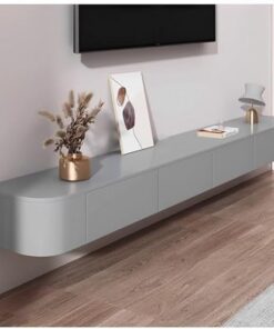Générique Meuble TV, Support TV Flottant, Meuble TV Mural avec Porte et tiroir, étagères flottantes, Console multimédia de Divertissement, Grand Banc de Rangement TV pour Salon et Bureau (D, 180 x 24