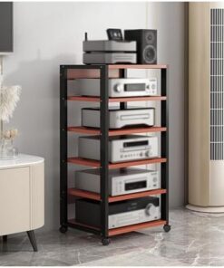 Support HiFi 6/7 Niveaux, Support d'angle Haut pour média stéréo, Tour de Support Audio vidéo pour cinéma Maison, Console de Jeu de Salon, unité de Rangement, Lecteur de disques, amplificate