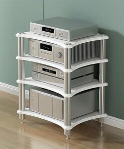 Support stéréo Robuste, Support Audio, Armoire stéréo, Support stéréo et Supports avec Pieds, Support multimédia AV, Armoire à Composants, étagère Audio-vidéo pour cinéma à Domicile, Bureau,