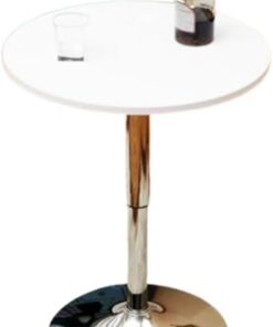 Table De Bar Ronde, Table À Manger, 50/60/70/80 Cm De Large, Plateau en MDF Et Cadre en Métal for Bar À Cocktails, Pub, Café, Thé, Salle À Manger, Bistrot, Table D'extérieur(D,60CM)