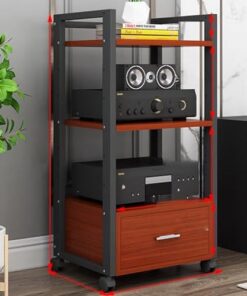 Support d'imprimante à 3 Niveaux avec tiroir et roulettes Support multimédia Audio vidéo Mobile pour Composants stéréo de Divertissement à Domicile